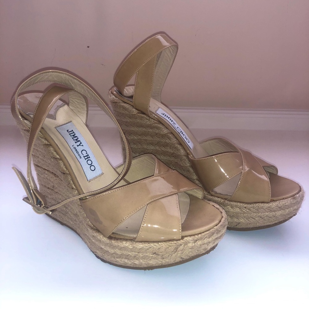 JIMMY CHOO Patent Leather Wedges